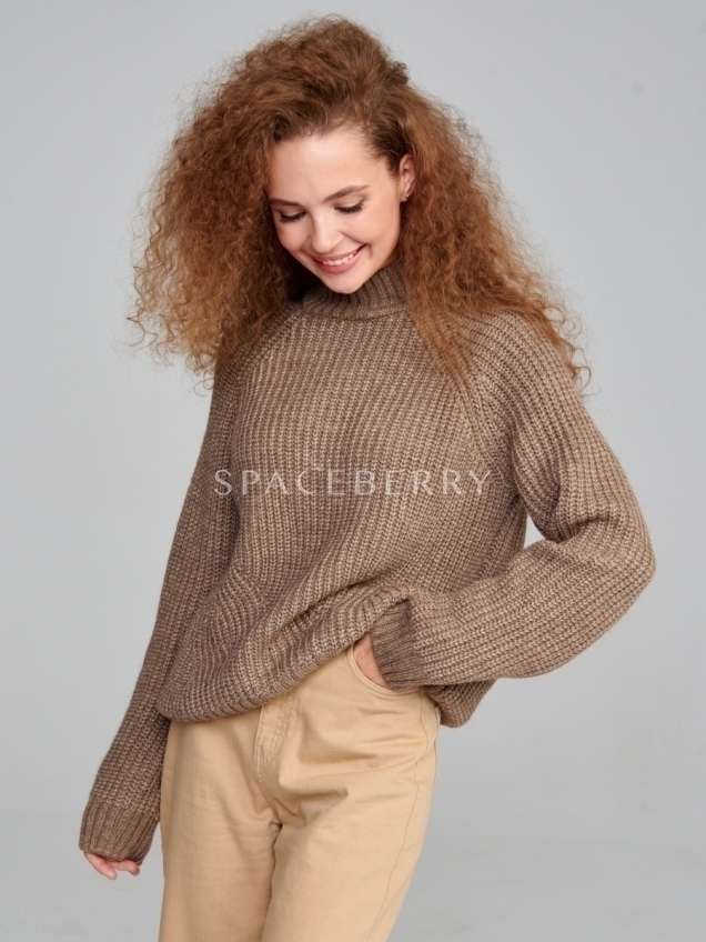 Женский вязаный свитер оверсайз, джемпер